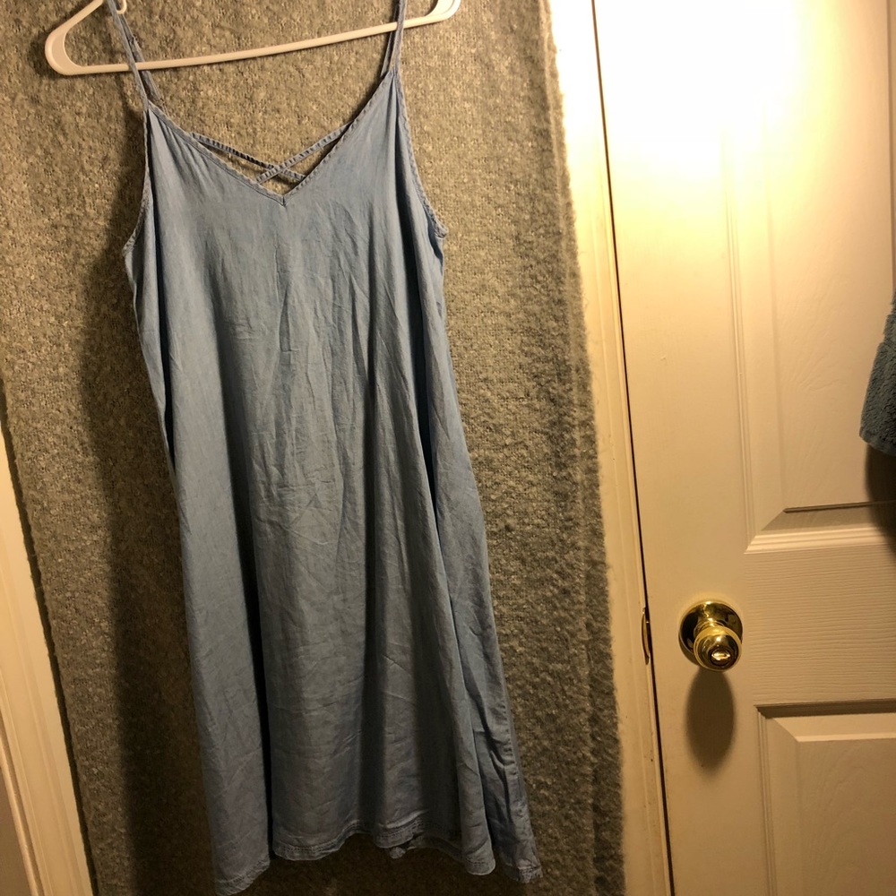 NWOT Denim Criss-Cross Dress